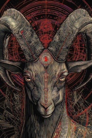 Modern representation of tarot card The Devil symbolizing addiction, obsession, cheating, abuse,