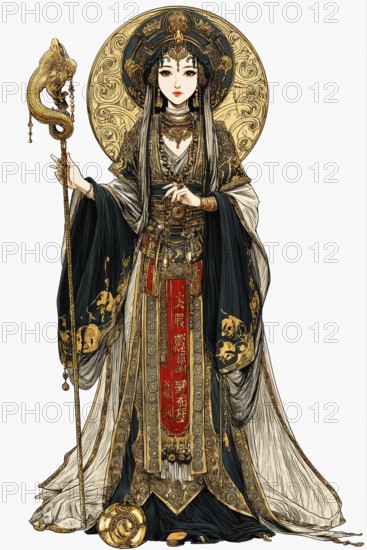 Modern representation of tarot card The High Priestess symbolizing desirability, mystery,