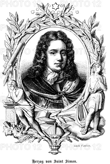 Duke of Saint Simon, French and Spanish dukes from 1635-1865 France, department Aisne, portrait,
