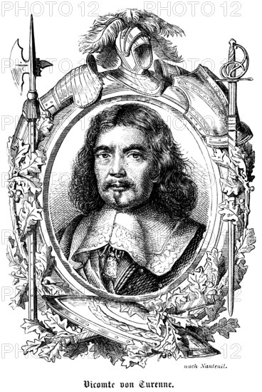 Unknown Viscount of Turenne, Viscounty in France, Limousin, portrait, curly hair, moustache,