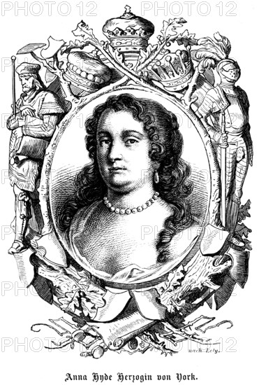 Anne Hyde Duchess of York (1637 - 1671) Duchess, married to James, Duke of York and Albany, later