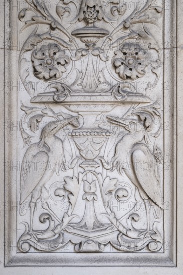 Decorative bas-relief with arabesques and herons, Royal Academy of Arts, Art Gallery and Academy of