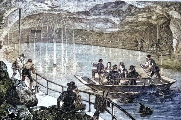 Berchtesgaden salt mine is the oldest active salt mine in Germany, Bavaria, here the lake in the