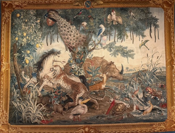 Tapestry, The Zebra, Paris around 1800, designed by Alexandre-Francois Desportes, National Museum,