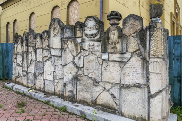Wall of Memory, constructing fragments of destroyed tombstones, Jewish cemetery, since 1866,