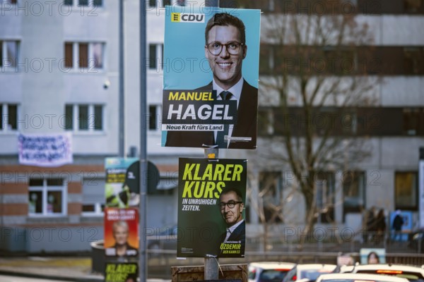 2026 state election in Baden-Württemberg. Election advertising in the city center of Stuttgart.