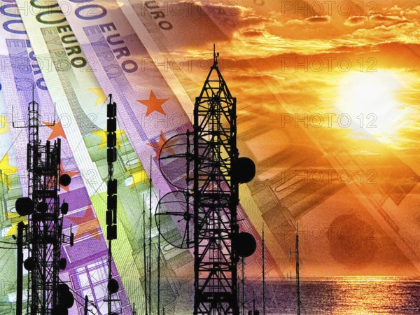 Symbolic image, infrastructure and networks, network charge system, 5G expansion, data network,