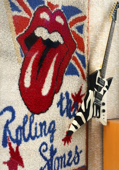 1988 hand-knotted Rolling Stones rug by Michael Walther, as there were no fan articles for sale in