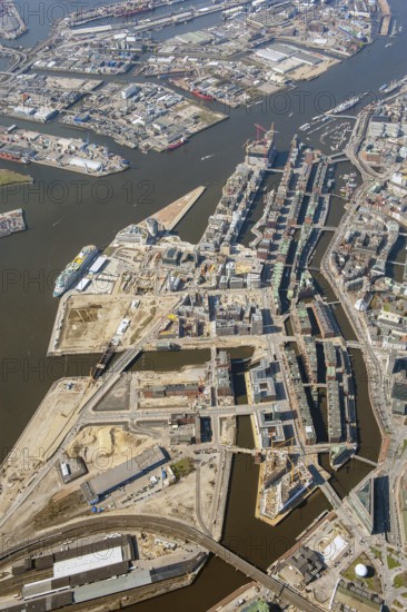 Hafencity, Speicherstadt, city center, architecture, Stättebau, historical 2010, aerial view,