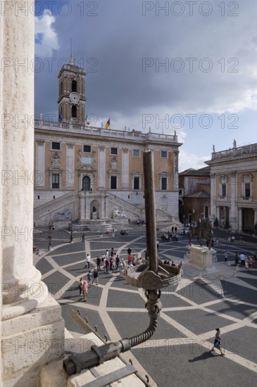 View from the Palazzo Nuovo to the Senatorial Palace (Palazzo Senatorio), Piazza del Campidoglio on