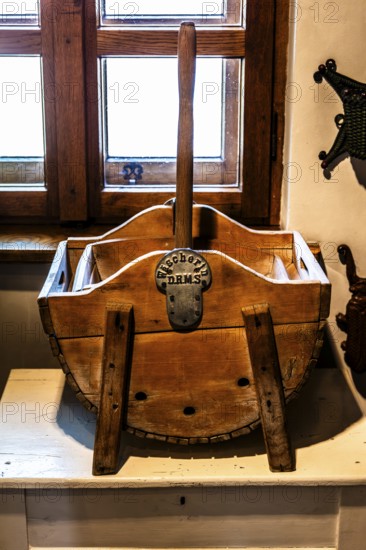 Ancient wooden washstand from the early 20th century, Piast Castle Museum, 16th century, Gliwice,