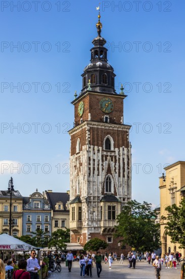 Town Hall Tower on Rynek, rest of the town hall built in the 13th century, Rynek with Cloth Halls,