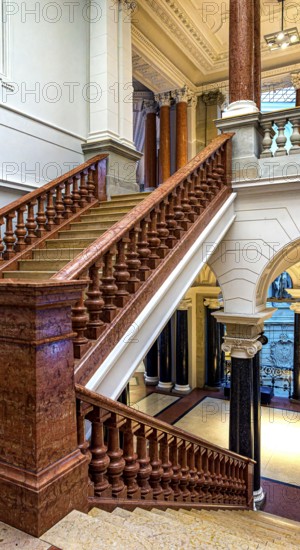Restored staircase, interior design in the Museum of Communication on Leipziger Straße in Berlin
