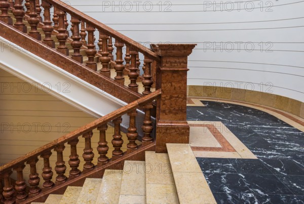 Restored staircase, interior design in the Museum of Communication on Leipziger Straße in Berlin