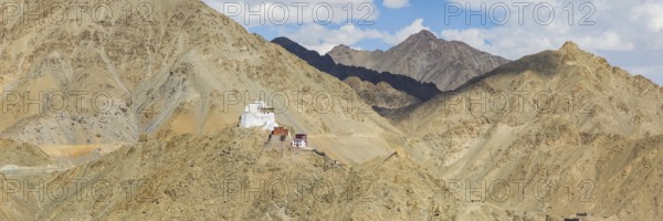 Namgyal Tsemo Gompa monastery on Tsenmo Hill, a viewpoint over Leh, Ladakh, Jammu and Kashmir,