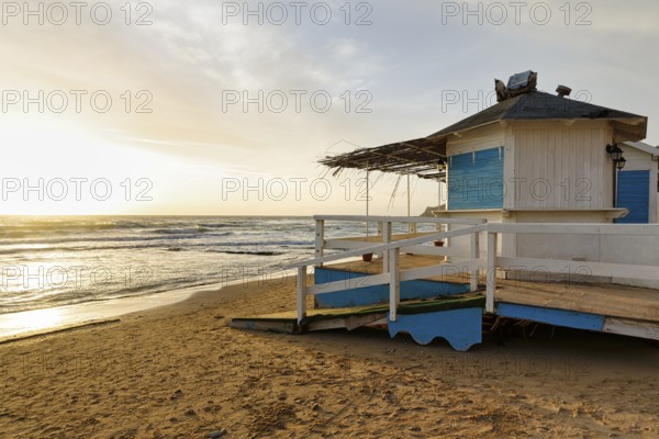 Beach house, Lido Scala dei Turchi, Realmonte, Agrigento, Sicily, South Coast, Mediterranean Sea,
