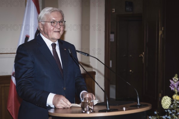 Frank-Walter Steinmeier, Federal President, gives a speech in front of a dinner in honor of the