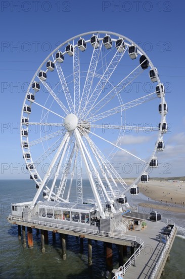 Ferris wheel on the pier, Scheveningen, The Hague, Dutch North Sea Coast, South Holland,