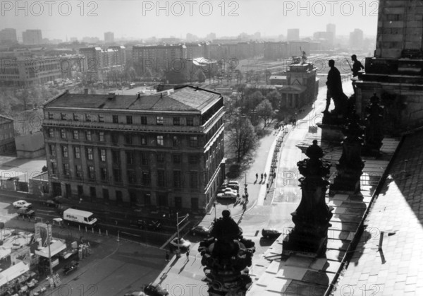 View from the Reichstag from the perspective of the famous flag painting by J. Chaldej, 1994
