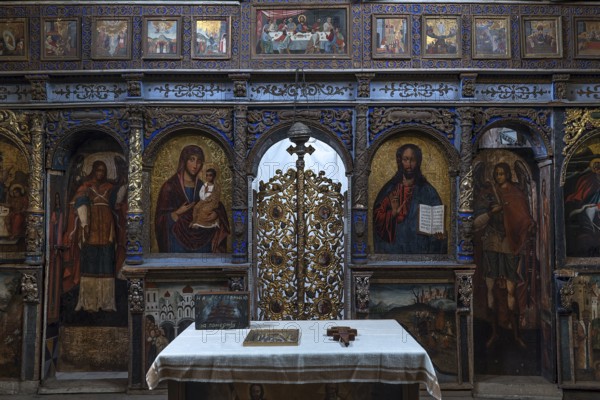 Altar room with golden door, St. George Orthodox Church, around 1500, wooden church, Drochobych,