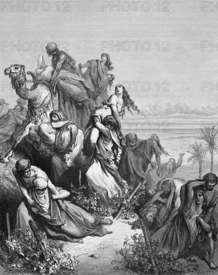 The sons of Benjamin rob the daughters of Silu, every Benjaminite takes one of the dancing woman,
