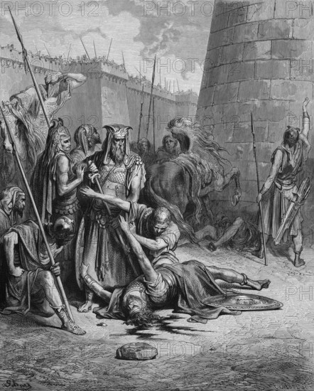 Death of Abimelech, a woman kills Abimelech, draw your sword and kill me!, Bible, Book of Judges
