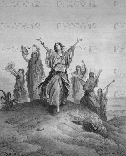 Jephthah's daughter goes to meet her father, return of the victorious Jephthah to Mizpah, Bible,