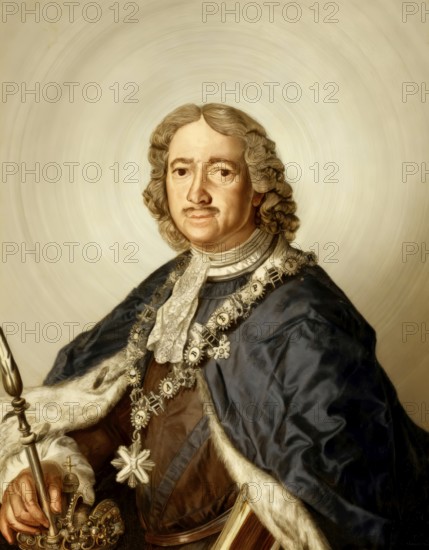 Portrait of Peter the Great, Peter I or Pyotr Alexeyevich Romanov, 1672-1725, Emperor of the