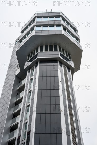 Modern architecture, geometric lines, former water tower of the Radolfzell dairy plant, converted