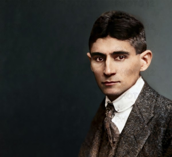 Portrait of Franz Kafka, 1883 – 1924, German-speaking Bohemian novelist, digitally edited according
