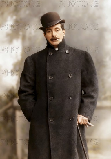 Giacomo Puccini, 1858 –1924, Italian composer, digitally edited according to a photograph by A.