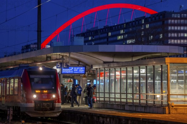 Regional train at Cologne-Messe/Deutz station, 2nd largest train station in Cologne, transfer