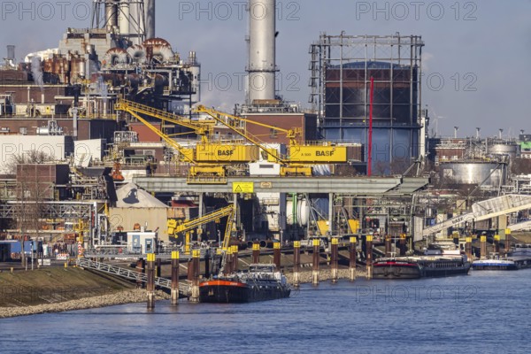 BASF factory site with chemical plants and chimneys. Baden aniline and soda factories. chemical