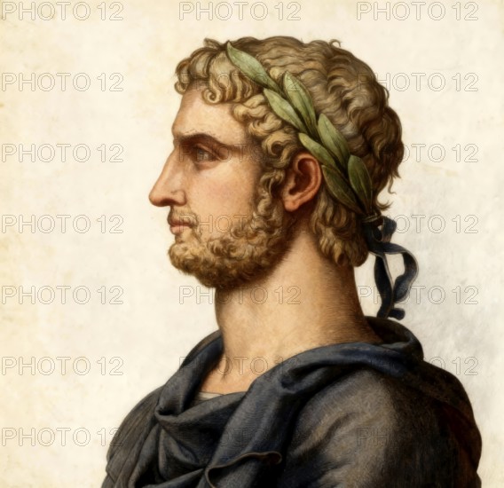 Hadrian or Publius Aelius Hadrianus Augustus, 76 - 138, Roman emperor, digitally edited