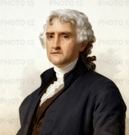 Portrait of Thomas Jefferson, 1743 - 1826, third president of the United States and principal