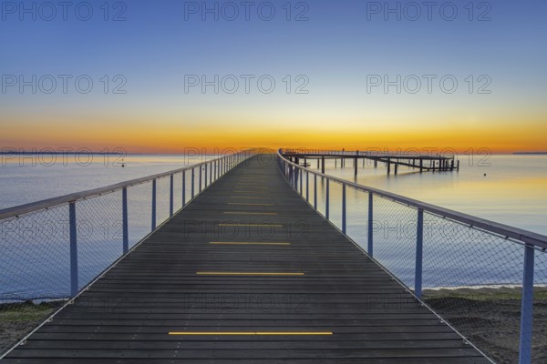 Maritim Seebrücke / maritime pier with wooden deck from azobe / bongossi hardwood at seaside resort
