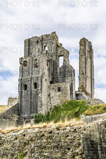 Ruins of Corfe Castle, Wareham, Dorset, England, United Kingdom