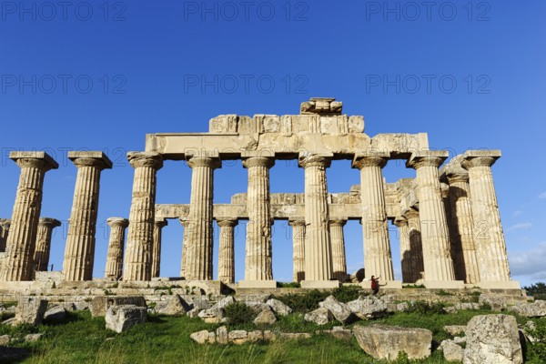 Temple E, Temple of Hera in the ancient Greek city of Selinunte, acropolis, Doric style,