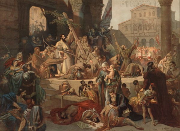 The conquest of Jerusalem by Godfrey of Bouillon took place on July 15, 1099 during the First