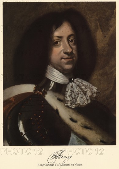 King Christian V (1646 to 1699) was King of Denmark and Norway from 1670 to 1699, authentic,