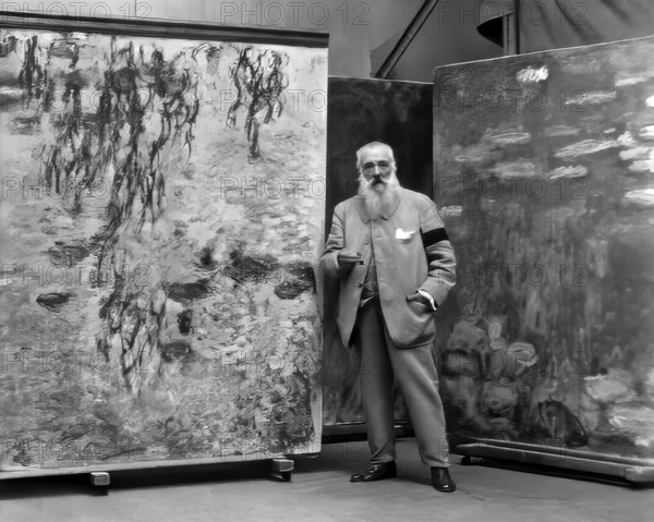Portrait of Claude Monet, studio at Giverny, 1840 – 1926, French painter and founder of