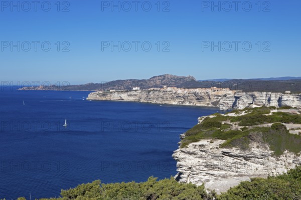 Ville haute or upper town on the Île de Fazio headland, medieval old town, Bonifacio, Corse-du-Sud