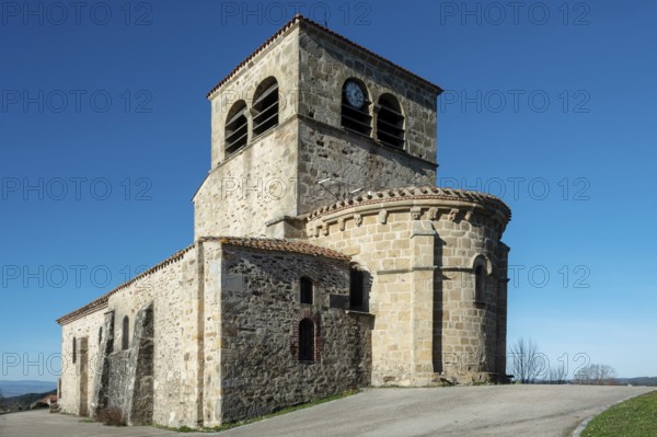 Natural regional park of Livradois Forez. Roman church Saint-Hilaire of Saint-Hilaire village.