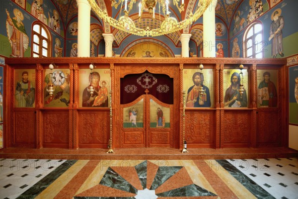 Bulgarian Orthodox Rock cave Monastery of Saint Dimitar Basarbowski, Church interior, Basarbovo,