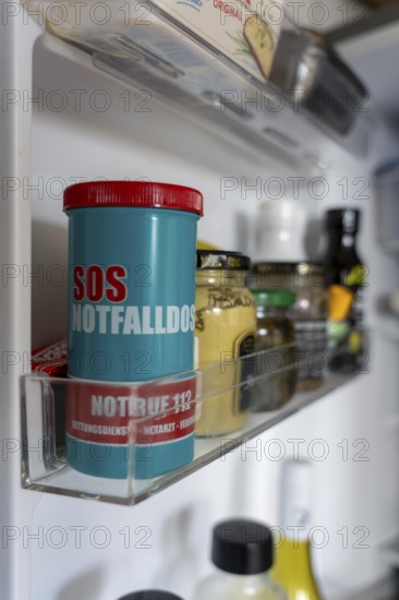 Emergency box in a refrigerator, it contains a comprehensive information sheet which gives