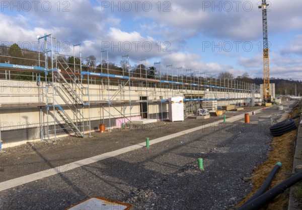 Construction site of the new regatta stand at Lake Baldeney in Essen, North Rhine-Westphalia,