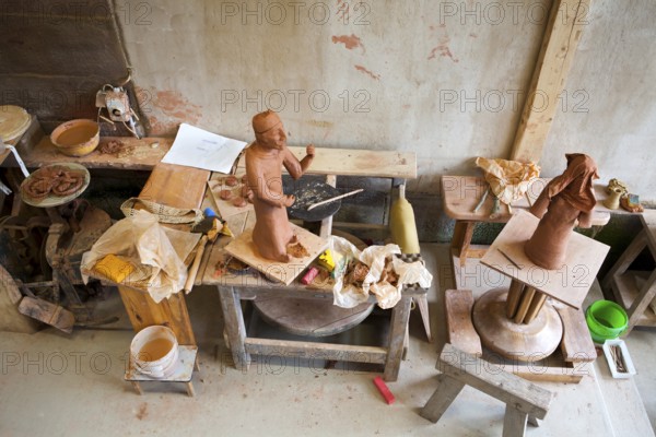 A pottery workshop in the Keramik.um museum, an exhibition house dedicated to the history of