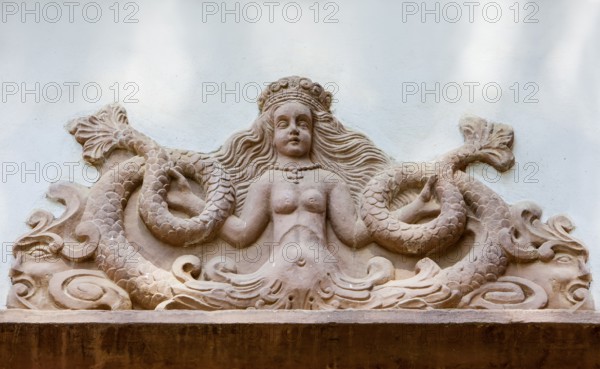 Mythological Mermaid Creature, wall decoration, Welf Castle of Herzberg, Herzberg am Harz, district