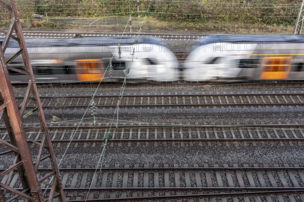 RRX, Rhein-Ruhr-Express, regional traffic, on the route east, in front of Essen main station,