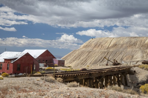 Tonopah, Nevada - The Tonopah Historic Mining Park. Mining began here in 1900 with the discovery of